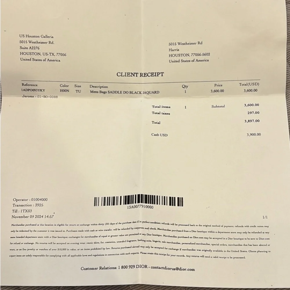 Dior Oblique Jacquard Saddle Bag Black - Picture 9 of 9